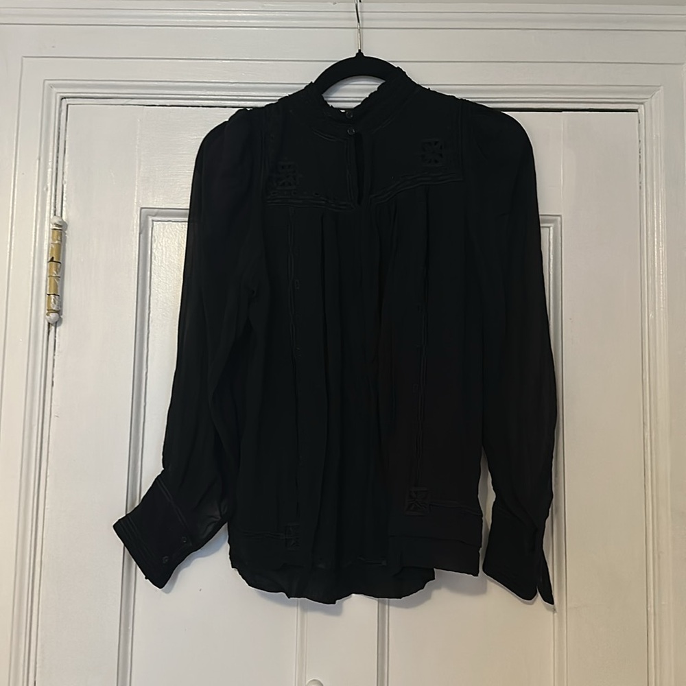 NWOT Isabel marant SZ M/38 high neck Maeva silk embroidered top - Picture 11 of 14